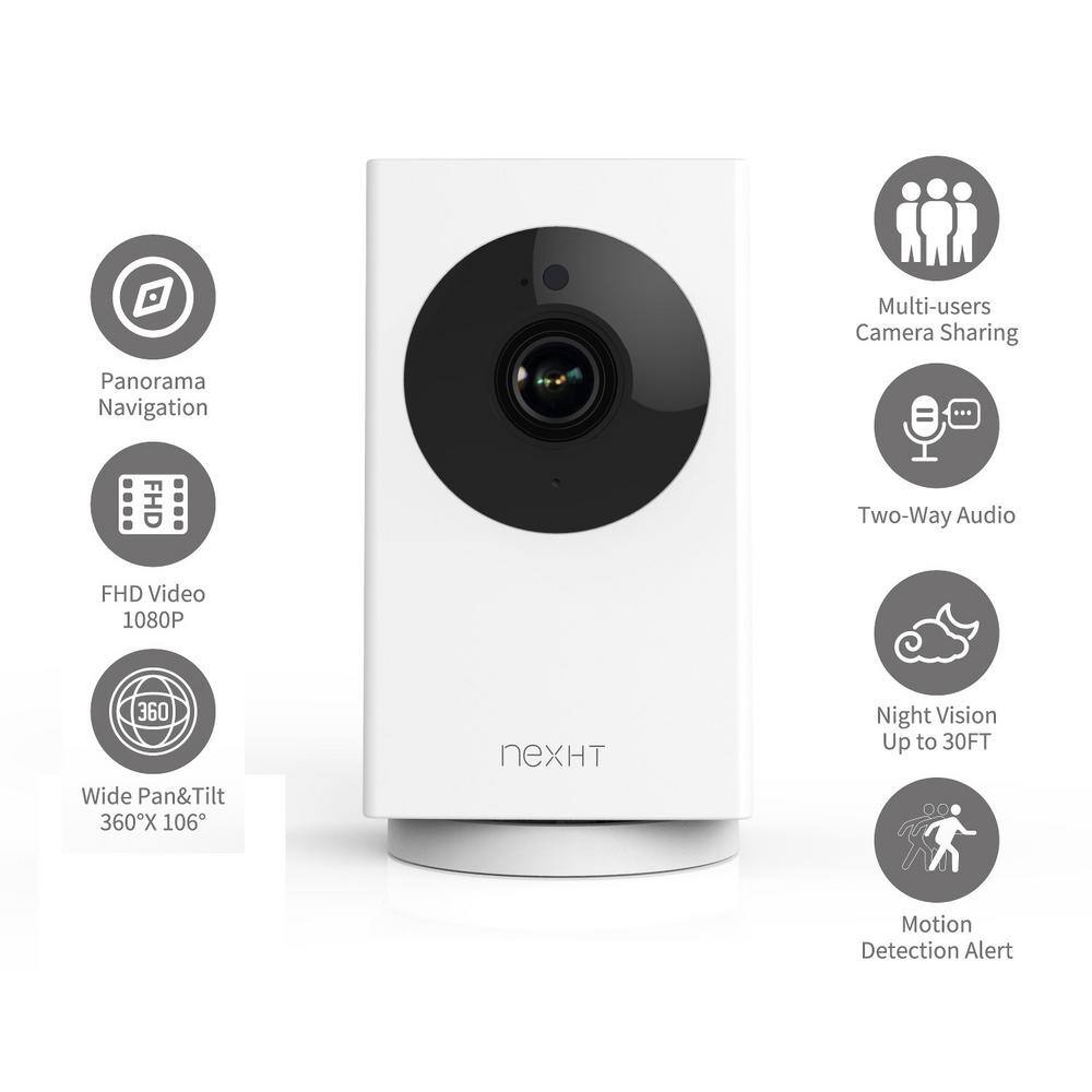 NexHT Smart WiFi 1080p Wireless Security Camera with Night Vision 2-Way Audio Cloud Storage Auto Track PanTiltZoom 86316