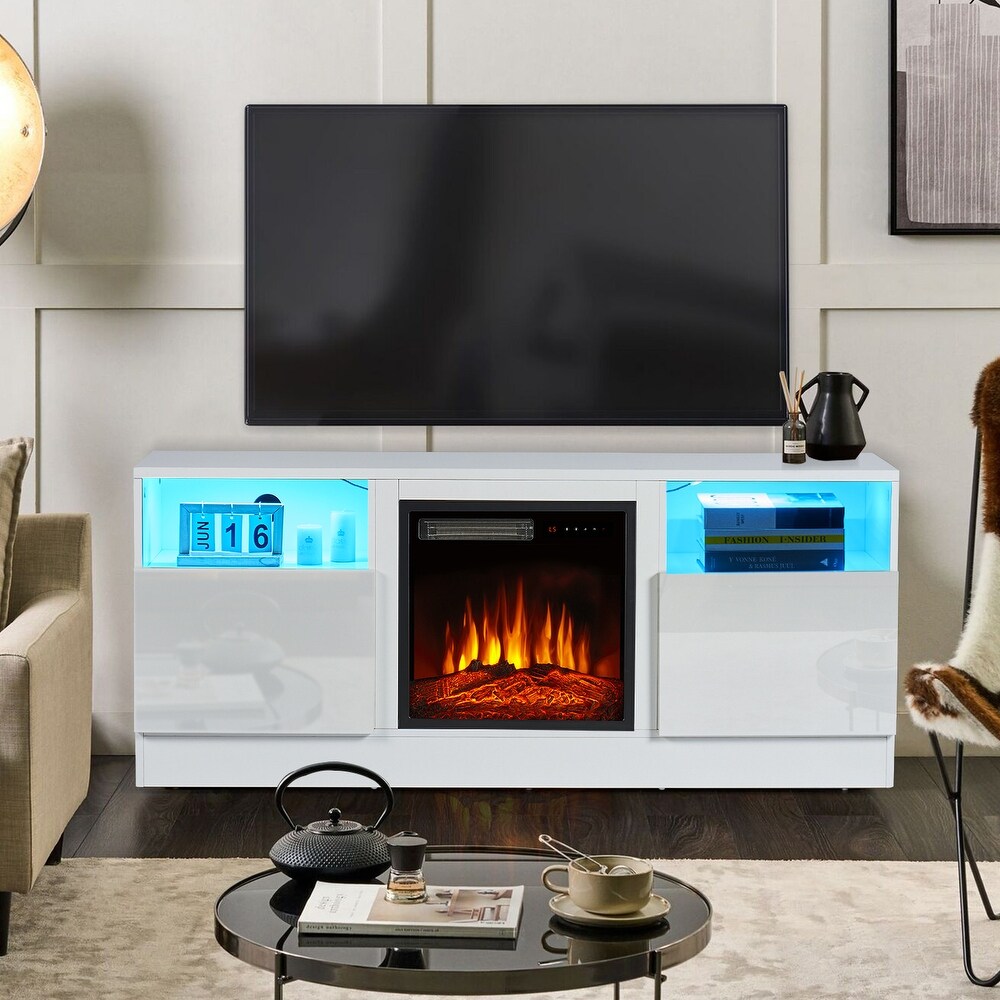 58 inches Fireplace TV Stand with 18\