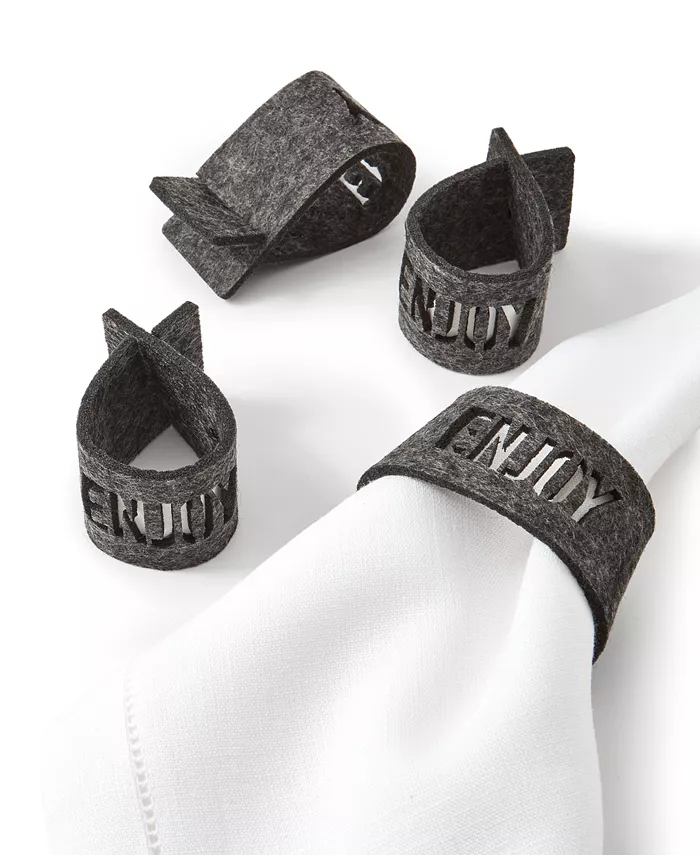 The Cellar Words Felt Napkin Rings Set of 4