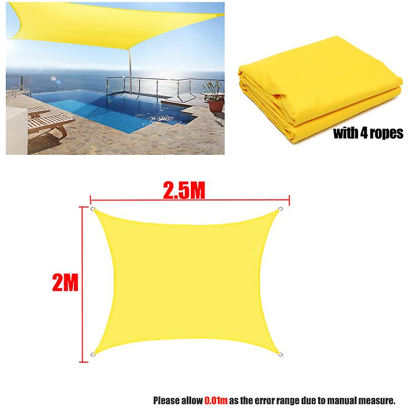 Born Pretty 300d Yellow Waterproof Shade Sail Square Rectangle Sunshade Garden Terrace Canopy Swimming Sun Shade Camping Yard Sail Awning