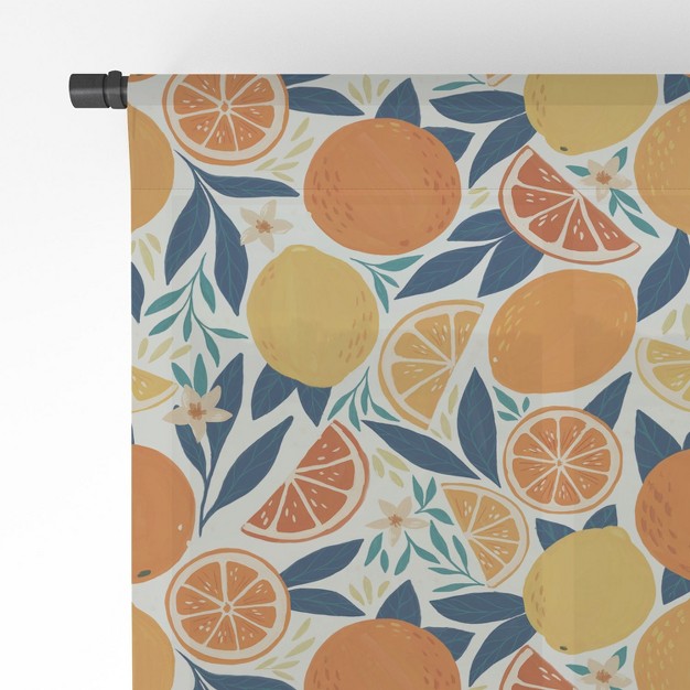 Avenie Citrus Fruits Blue Single Panel Sheer Window Curtain Society6