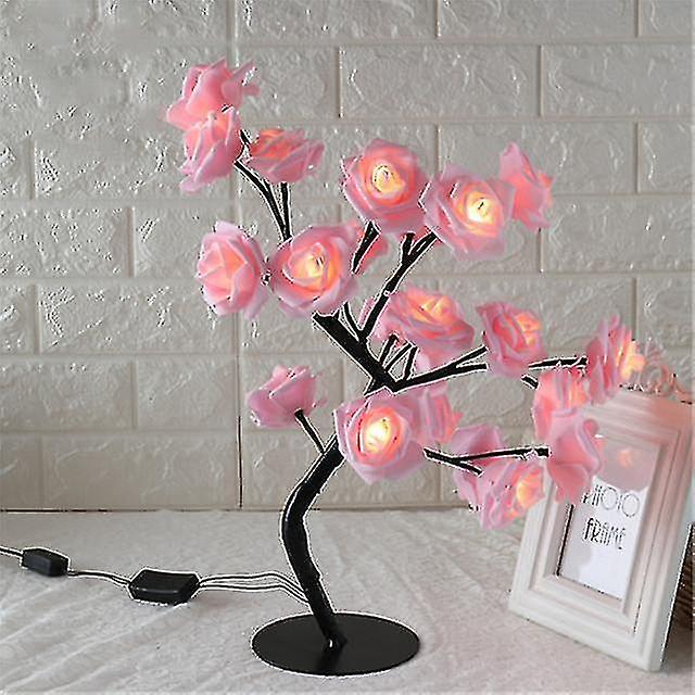 Naiwang Rose Shaped Table Lamp Flower Rose Tree Decorative Light For Living Room Bedroom Dfds889