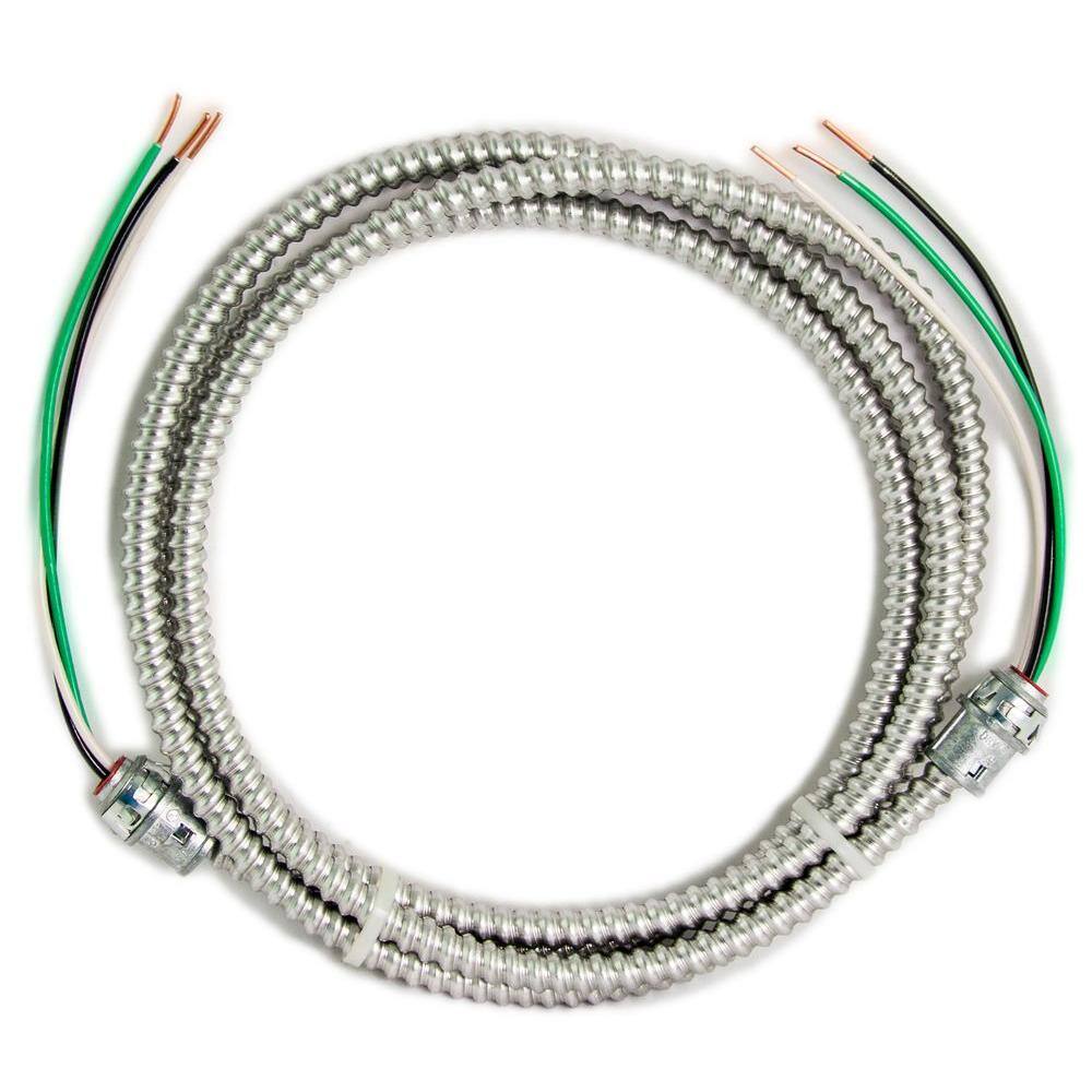 Southwire 8 ft. 122 Solid CU MC (Metal Clad) Armorlite Modular Assembly Quick Cable Whip 56482114