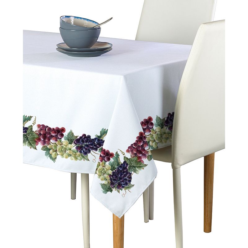 Square Tablecloth， 100% Polyester， 60x60， Grape Vine Garland