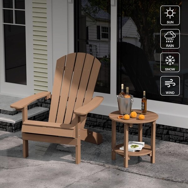 WINSOON All Weather HIPS Outdoor Side Table，Round Table