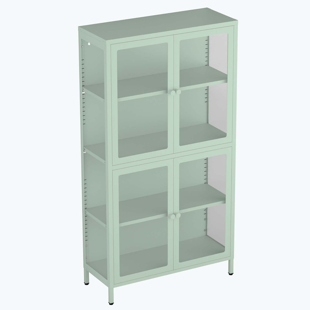 our Glass Door Storage Cabinet with Adjustable Shelves