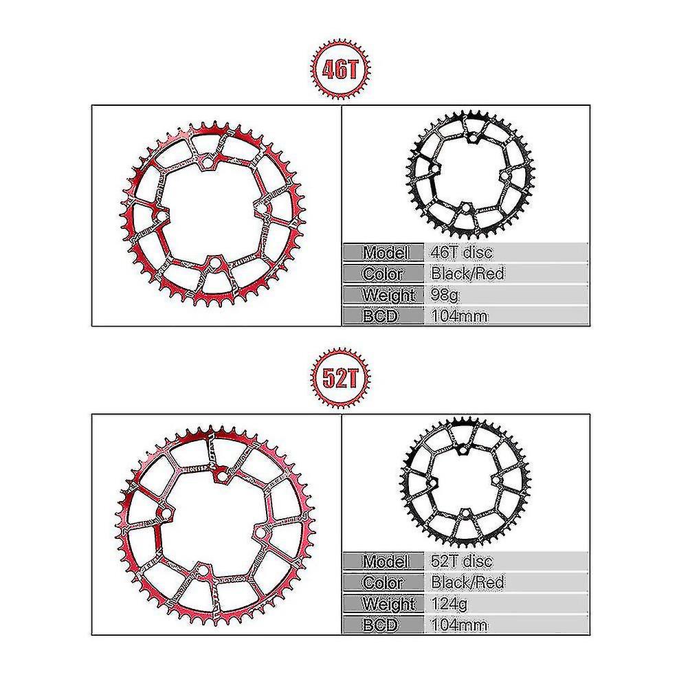 Motsuv E-bike Chain Wheel 46t+104bcd Compatible With Tongsheng Mid Drive Black