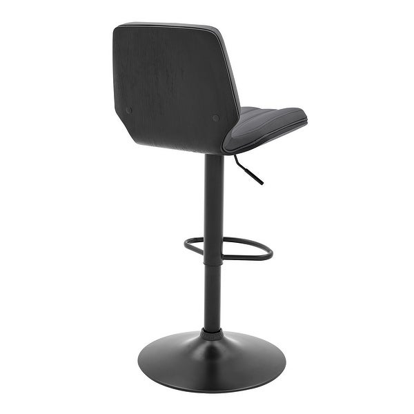 Sabine Adjustable Swivel Faux Leather and Metal Bar Stool