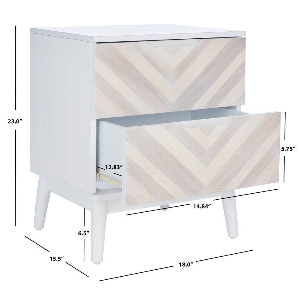 SAFAVIEH Tay 2 Drawer Patterned Nightstand