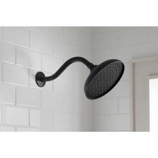 Glacier Bay 9 in. Curved Shower Arm with Flange Matte Black HD59302-6210H