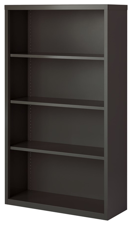 Hirsh 4 Shelf Metal Bookcase in Charcoal   Transitional   Bookcases   by Homesquare  Houzz