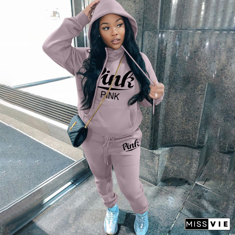 Thick Fleece Hoodies Sweatshirt and Pants Suits