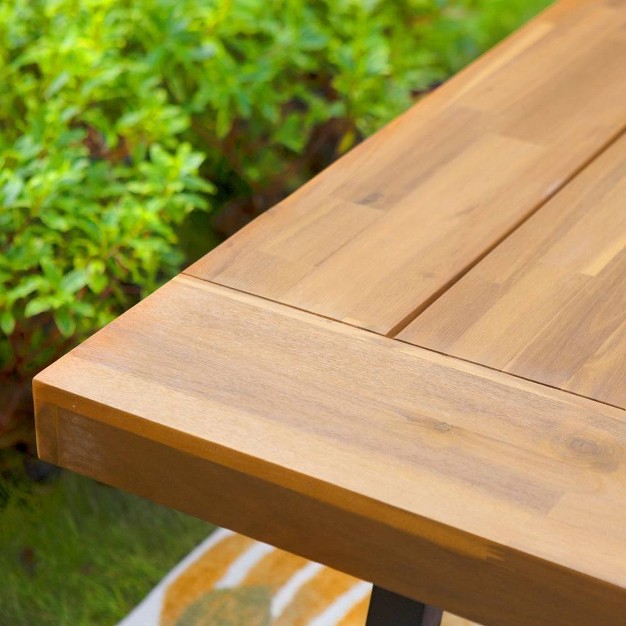 Rectangular Acacia Wood Patio Bench Captiva Designs