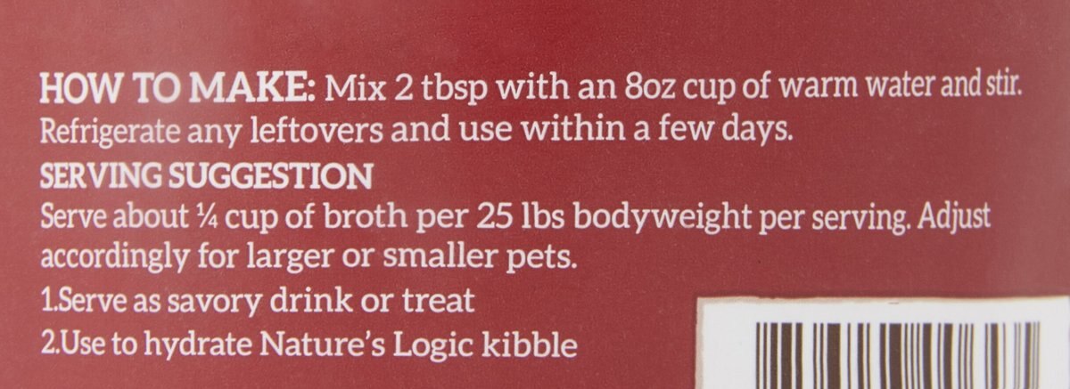 Nature's Logic Dehydrated Beef Bone Broth Dog and Cat Food Topper