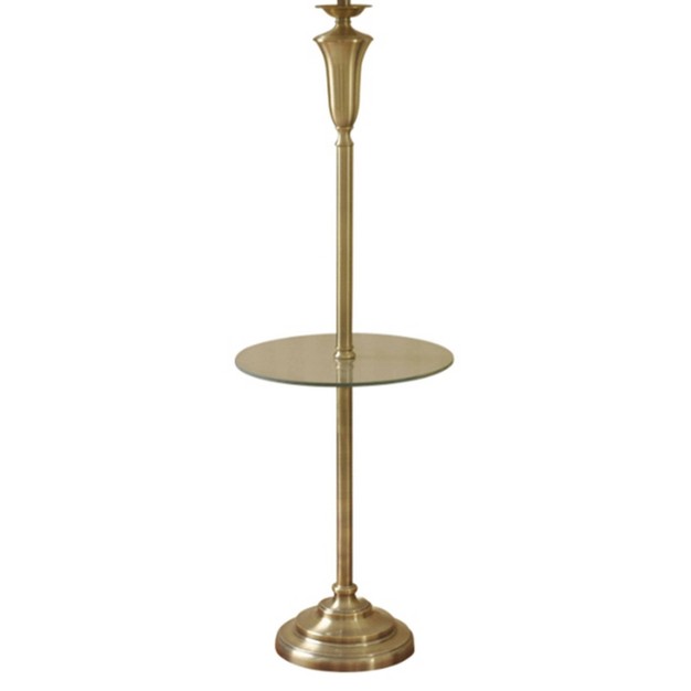 3 way Madison Floor Lamp Glass Table Antique Brass Stylecraft