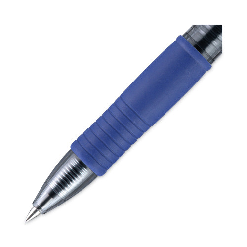 Pilot G2 Premium Retractable Gel Pen， 0.5mm， Blue Ink， Smoke Barrel， Dozen (31003)