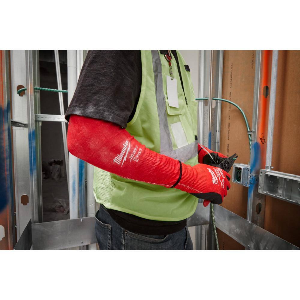 MW 18 in. Red 4-Way Stretch Cut 3 Resistant Protective Arm Sleeves 48-73-9031