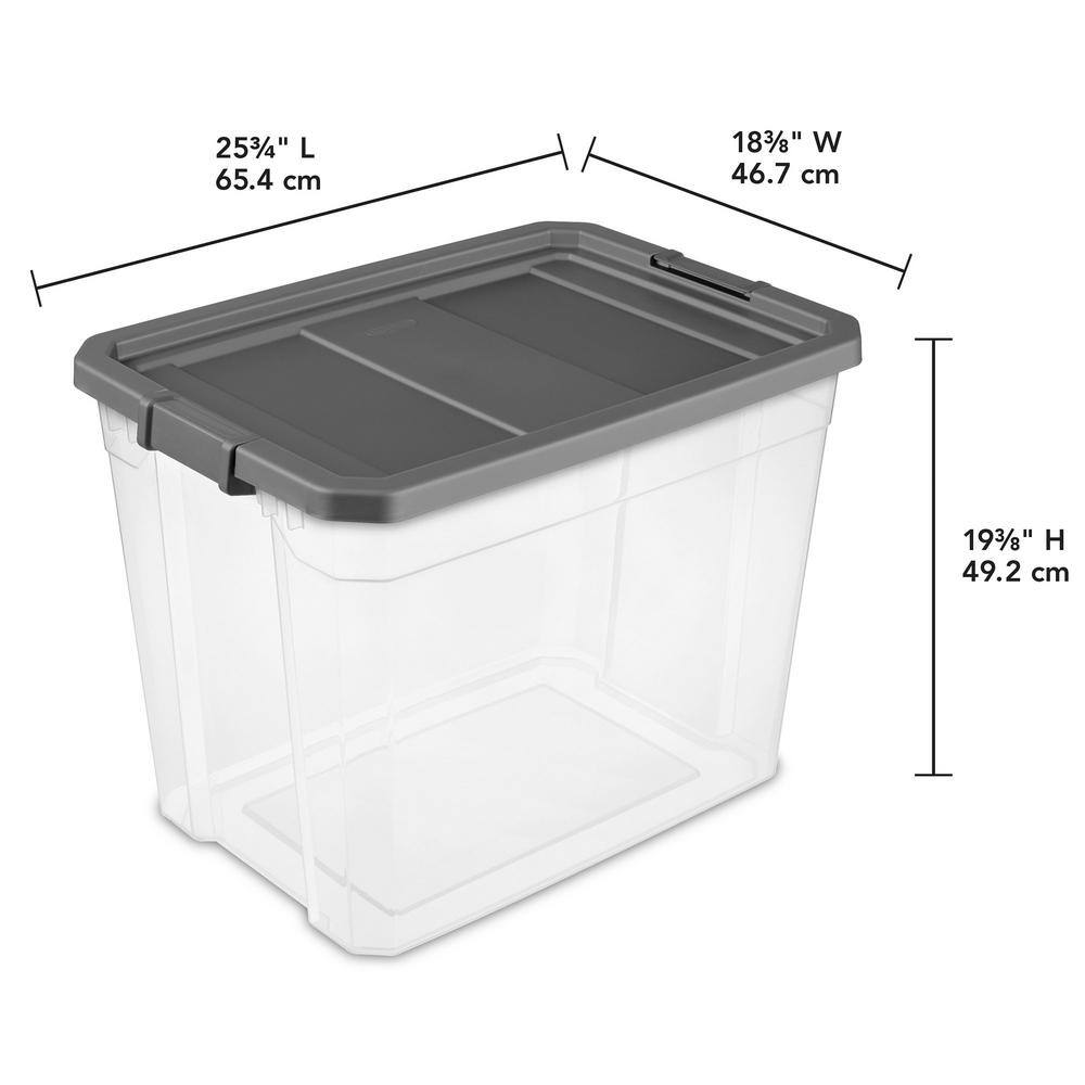 Sterilite 108 qt. Clear Stacker Storage Container Tote with Latching Lid (8-Pack) 8 x 14783V04