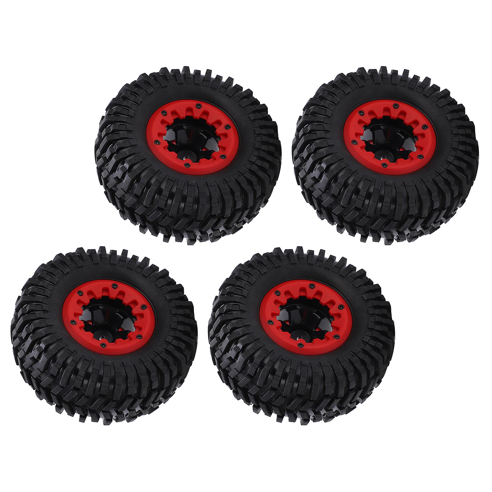 4pcs Rubber Tires 1/10 Rc Soft Rubber Tyre For Racing Rc Off Road On Road Car Accessoriesred