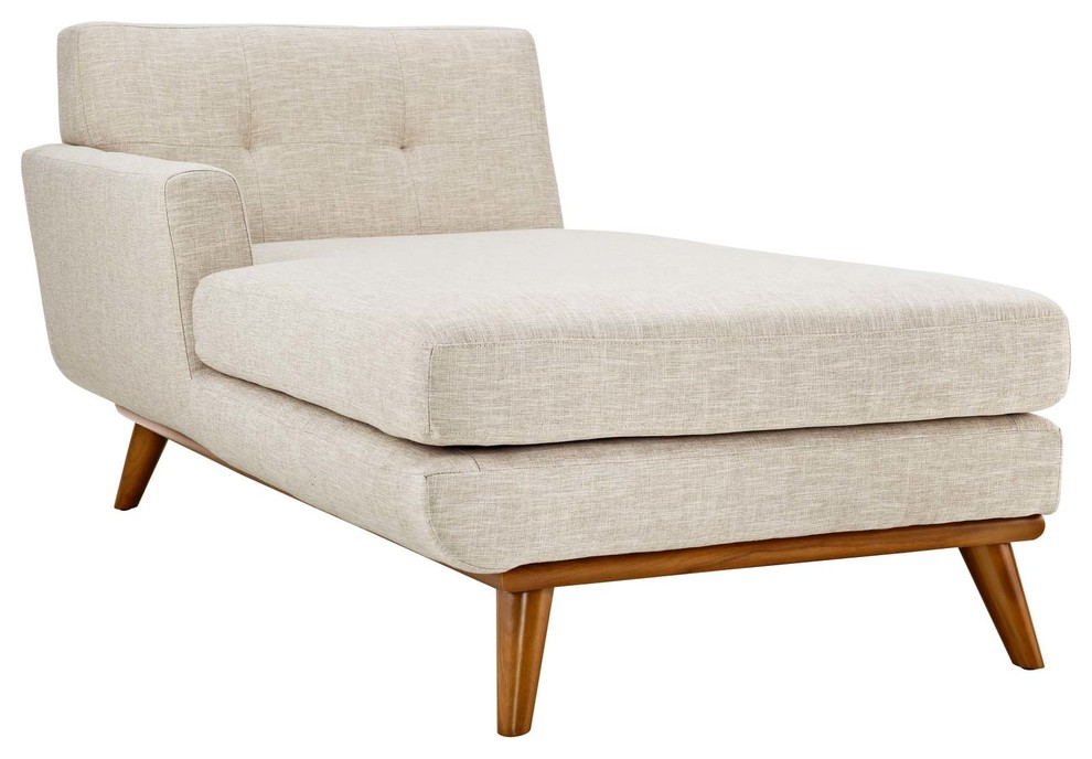 Engage Left Facing Upholstered Fabric Chaise   Midcentury   Indoor Chaise Lounge Chairs   by Morning Design Group  Inc  Houzz