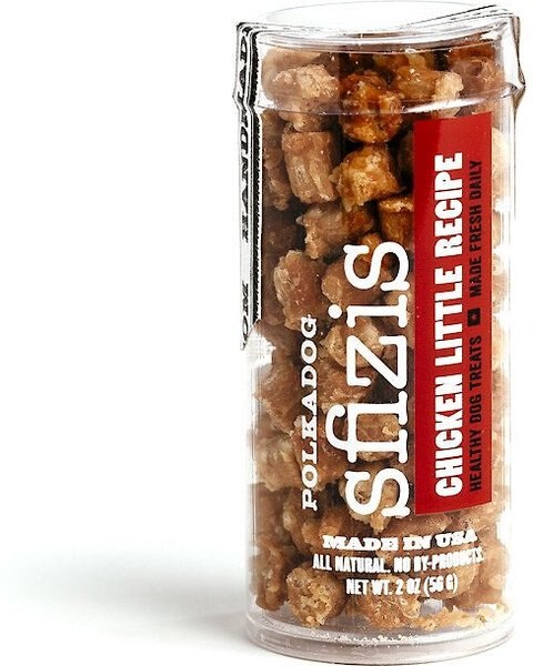 Polkadog Sfizis Chicken Little Recipe Dehydrated Dog Treats， 2-oz tube