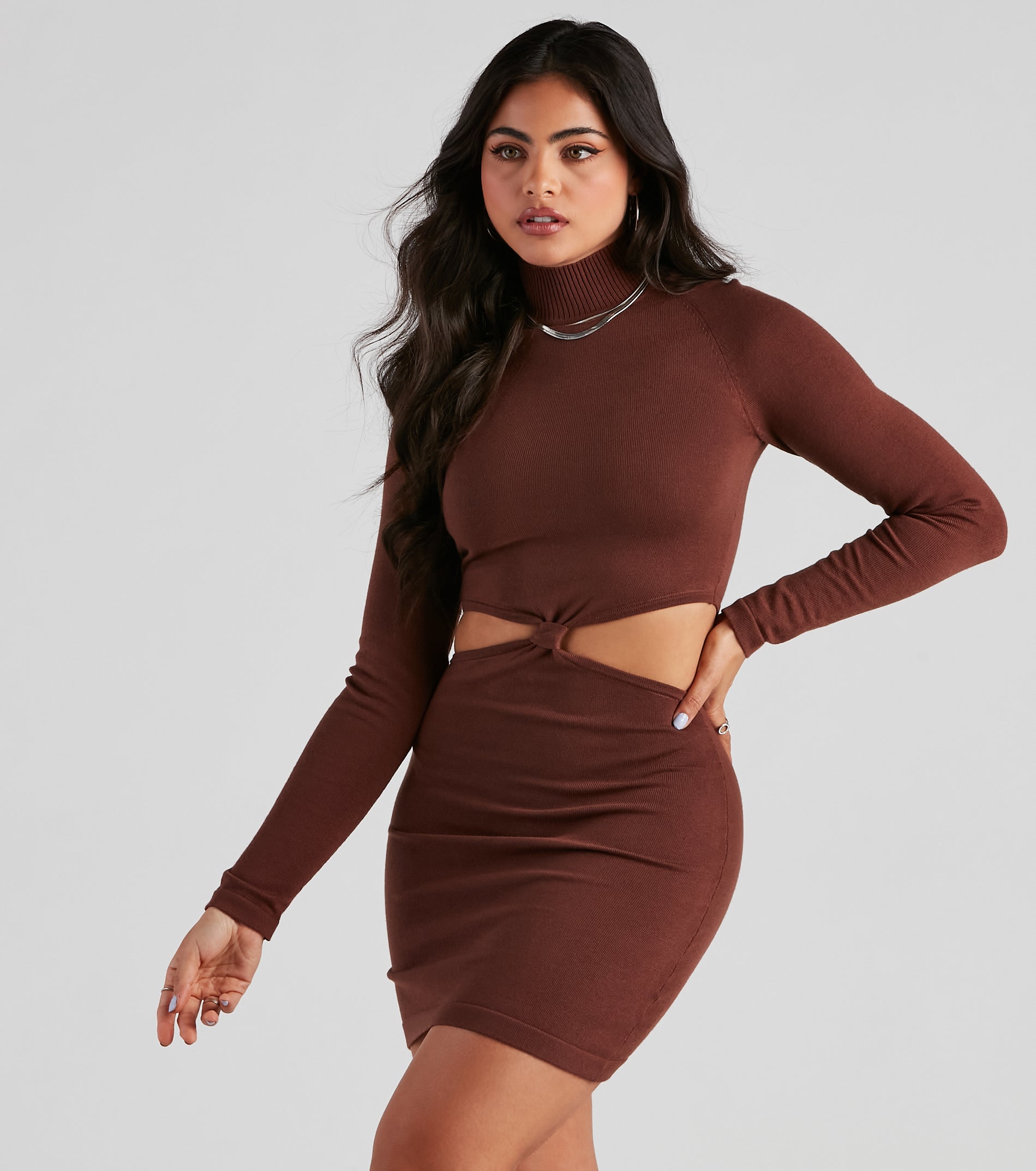 Elevated Cutout Mini Sweater Dress