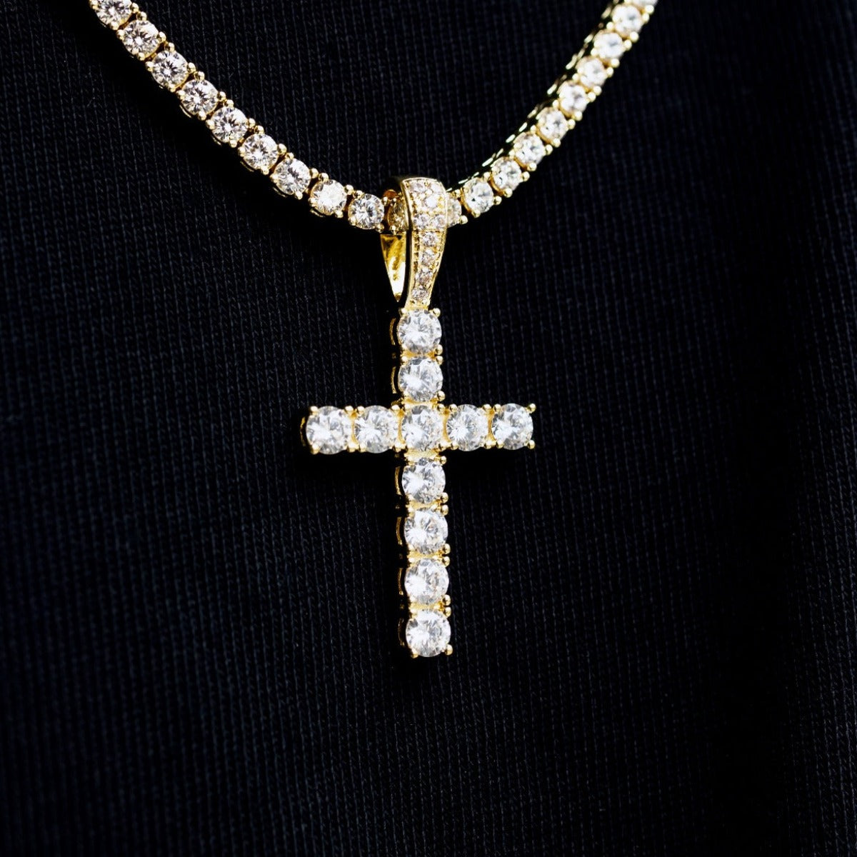 Diamond Cross in Yellow Gold