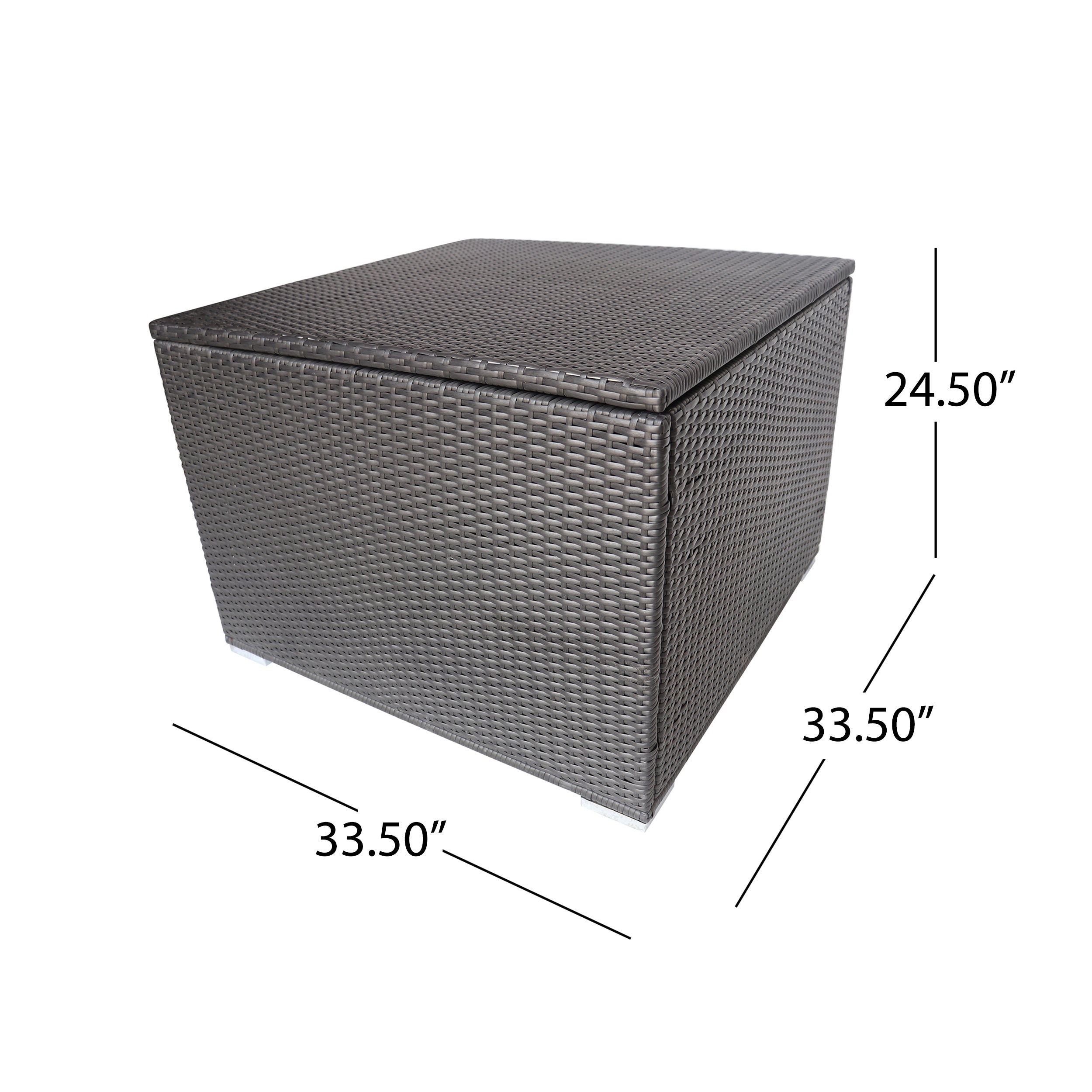 Sampa Outdoor Wicker Storage Ottoman, Gray