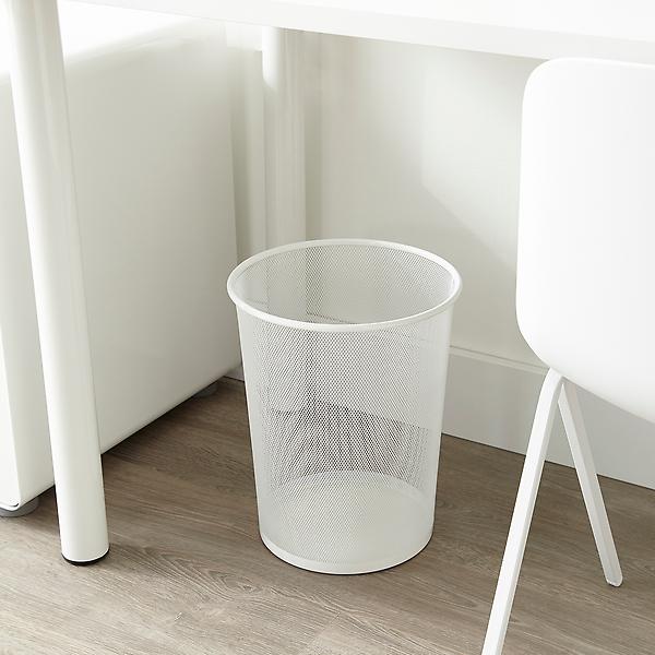 White Mesh Trash Can