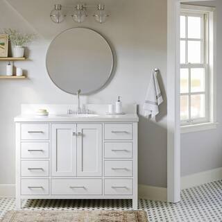 ARIEL Cambridge 48 in. W Vanity Cabinet Only in White A049S-BC-WHT