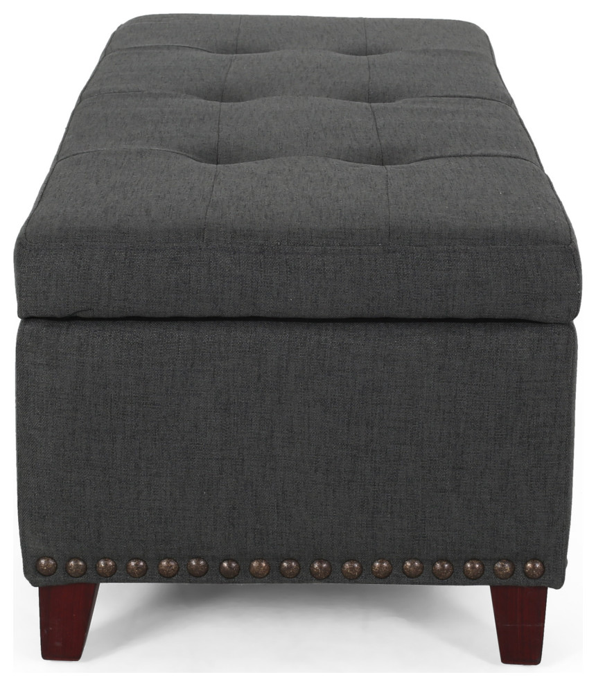 GDF Studio Gavin Contemporary Storage Ottoman with Nailhead Trim   Transitional   Footstools And Ottomans   by GDFStudio  Houzz