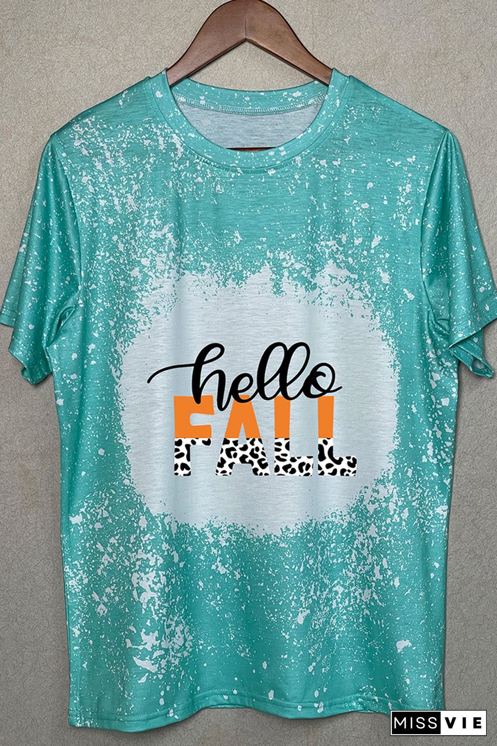 Hello Fall Leopard Graphic Tee Wholesale