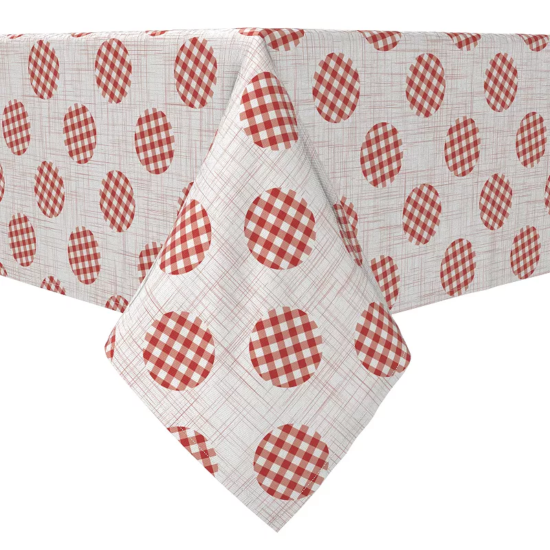 Rectangular Tablecloth， 100% Cotton， Gingham Polka Dot