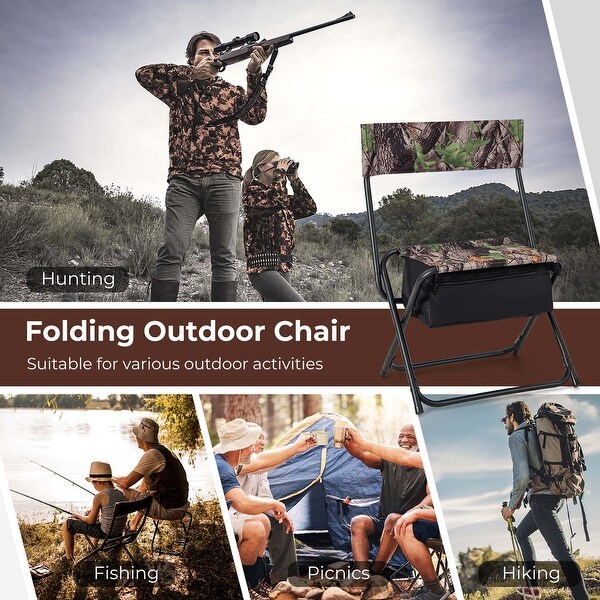 Costway Folding Hunting Chair Foldable Portable Fishing Stool with