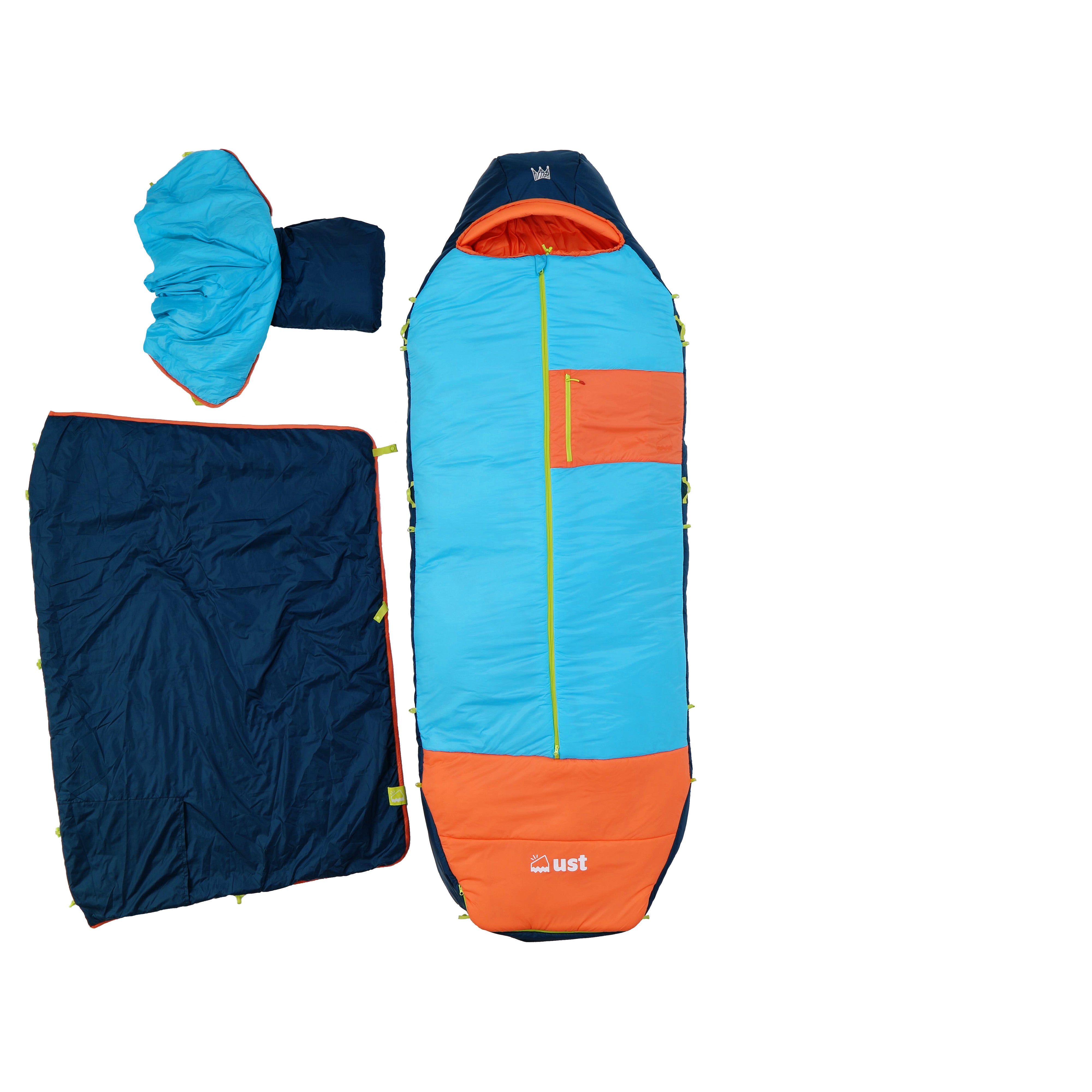 ust Monarch Sleeping Bag, Short,17 Degree, Unisex, Blue/Orange