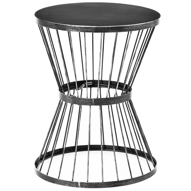 Steel Patio End Table Side Table With Hourglass Design Accent Table For Outdoor And Indoor Use