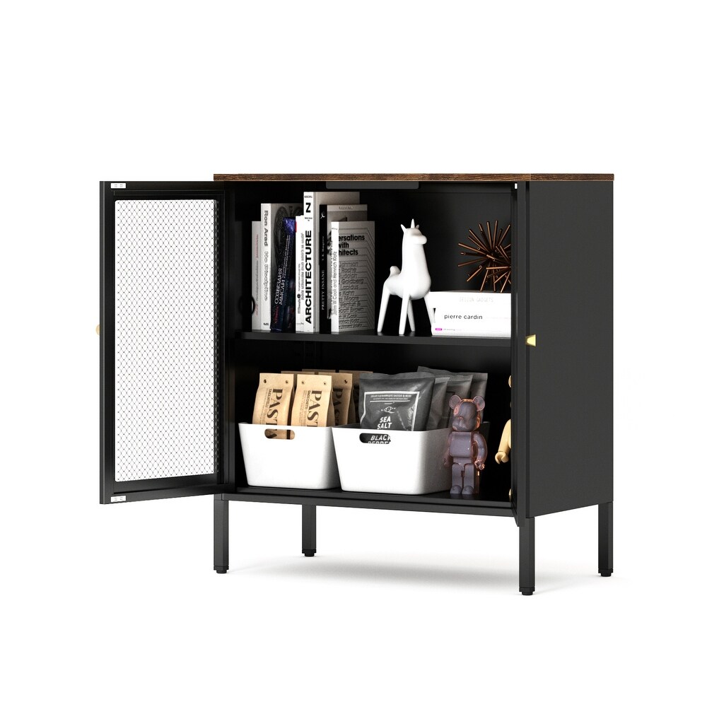 Metal Steel Storage Cabinet  Office File Cabinet Locker 2 Grid Doors Storage Cabinet