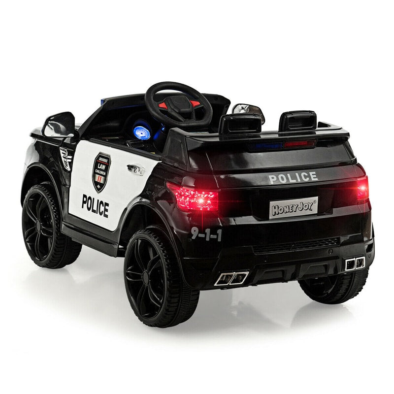 Kids Ride On Police Car 12V Battery Powered Electric Riding Toy Truck Car with LED Siren Flashing Light