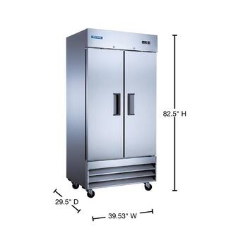 Norpole 27.6 cu. ft. Commercial Auto Defrost Double Door Upright Freezer in Stainless Steel NE35F