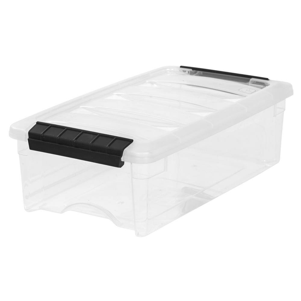 IRIS 5 Qt. Stack and Pull Storage Box in Clear 100275