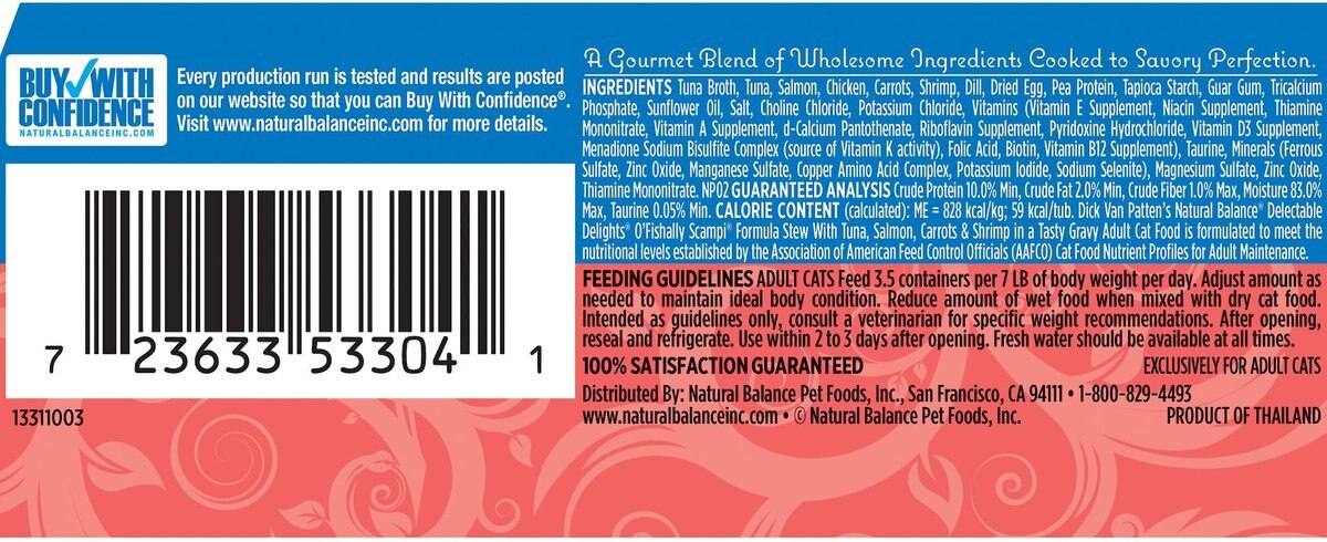 Natural Balance Delectable Delights O'Fishally Scampi Stew Grain-Free Wet Cat Food