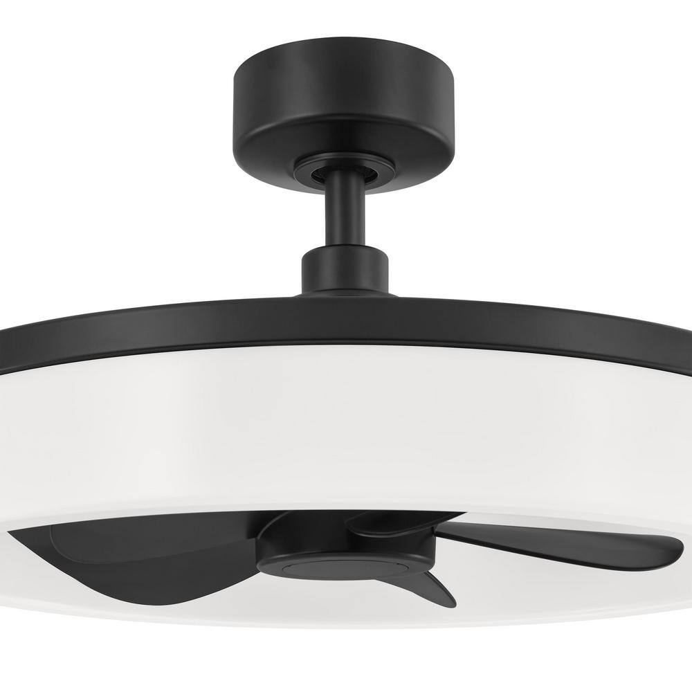 Home Decorators Collection Dialstone 23 in. Integrated CCT LED IndoorOutdoor Matte Black Ceiling Fan with Remote Control AK480-MBK