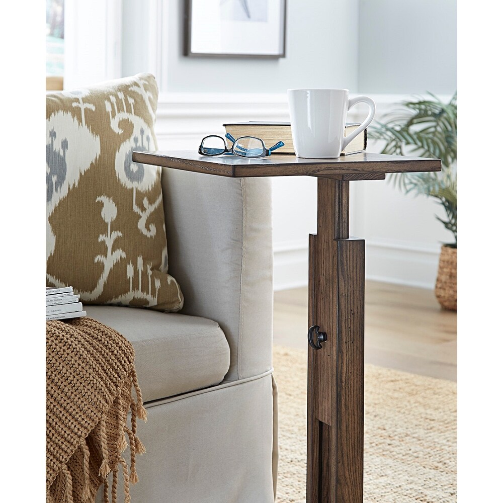 Gracewood Hollow Natural Solid Wood Adjustable height Server End Table