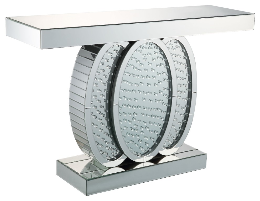 ACME Nysa Console Table  Mirrored and Faux Crystals   Contemporary   Console Tables   by Acme Furniture  Houzz