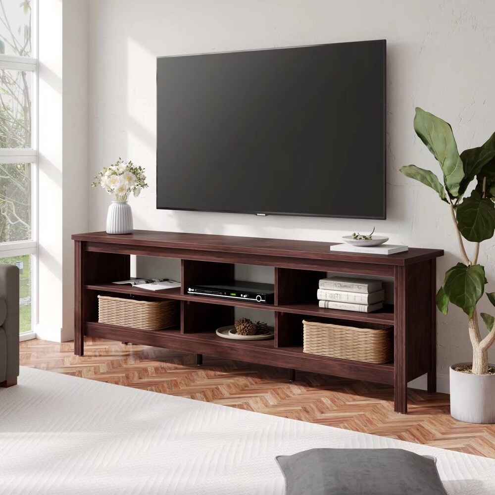 TV Stand for 75 Inch TV Console Table  Wood Entertainment Center