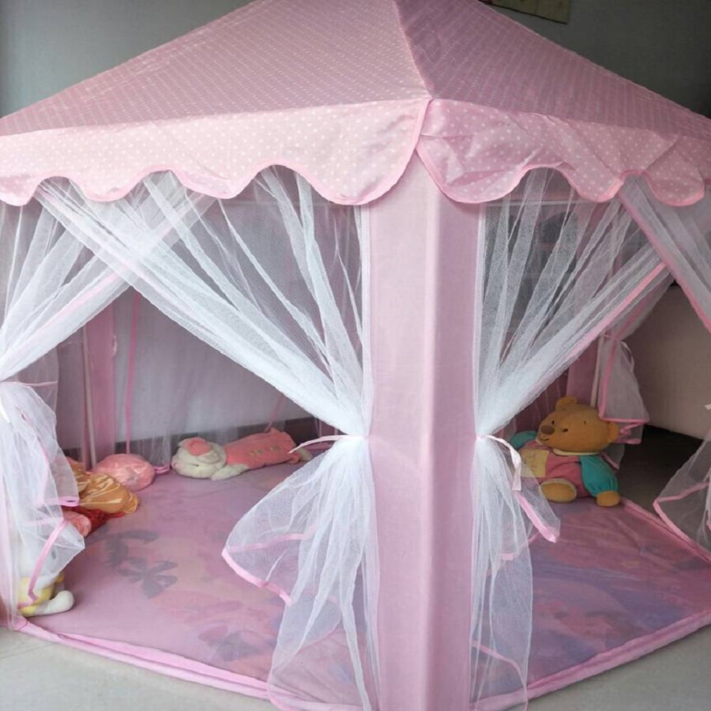 MOCA Princess Castle Play Tent for Girls, Purple Kids Playhouse Tent Indoor Outdoor Games, Hexagon Children Play House Fairy Tent Toys Toddler Gifts