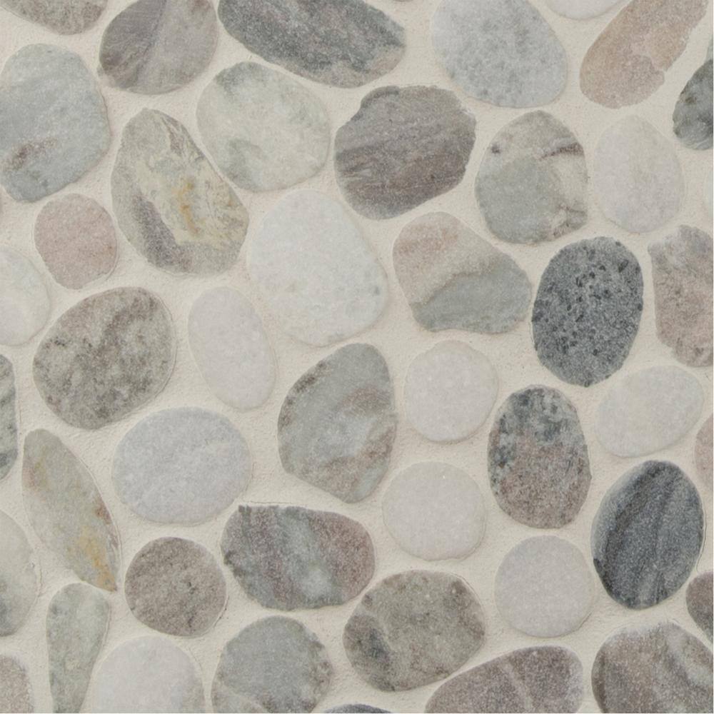 MSI Puebla Greige Pebble 11.75 in. x 11.75 in. Textured Marble Floor and Wall Tile (0.91 sq. ft.Each) PEB-PUEGREI