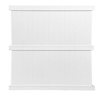 Weatherables Augusta 8 ft. H x 8 ft. W White Vinyl Privacy Fence Panel Kit PWPR-3R-8X8