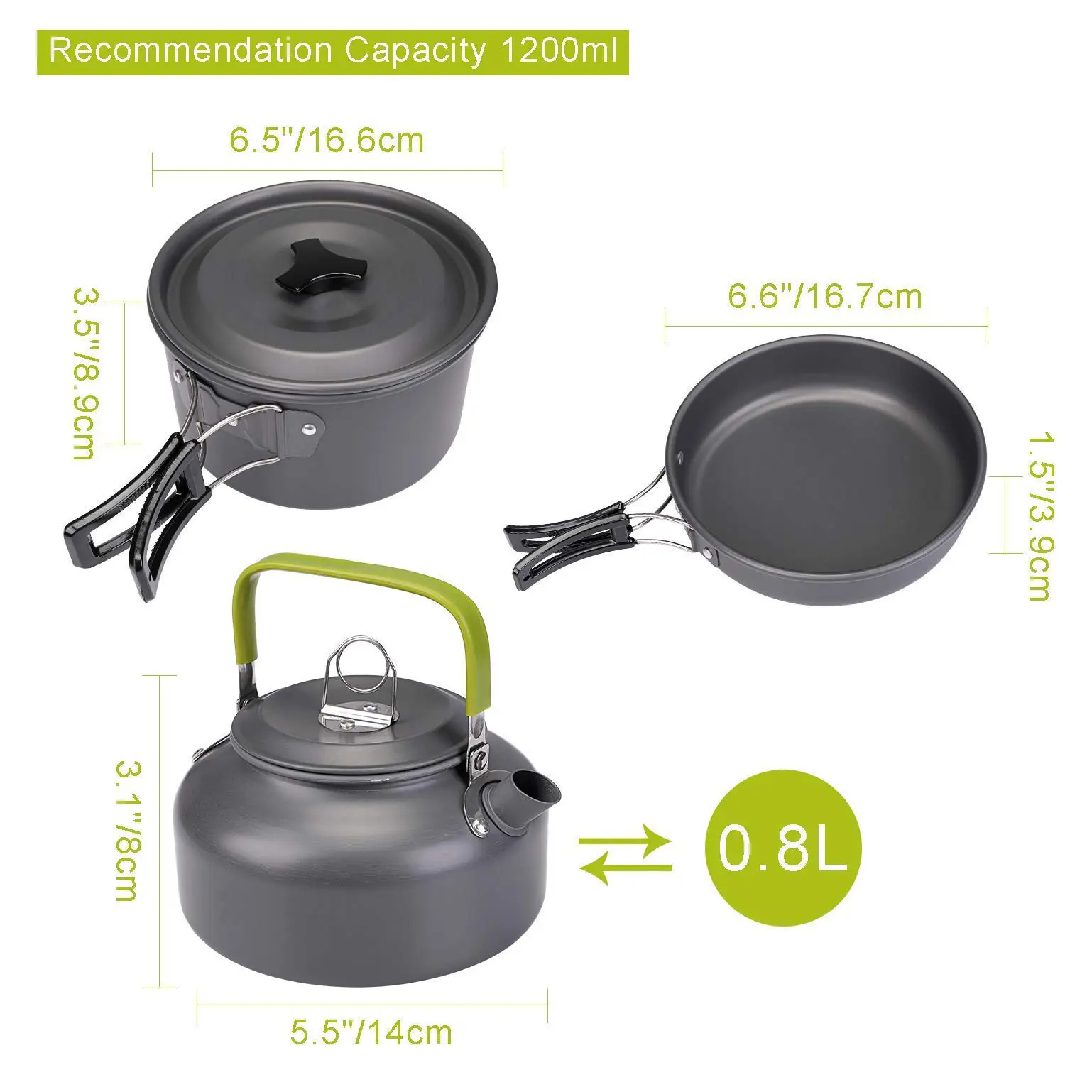 Outdoor cooking set for camping hiking ultralight foldable cookware set