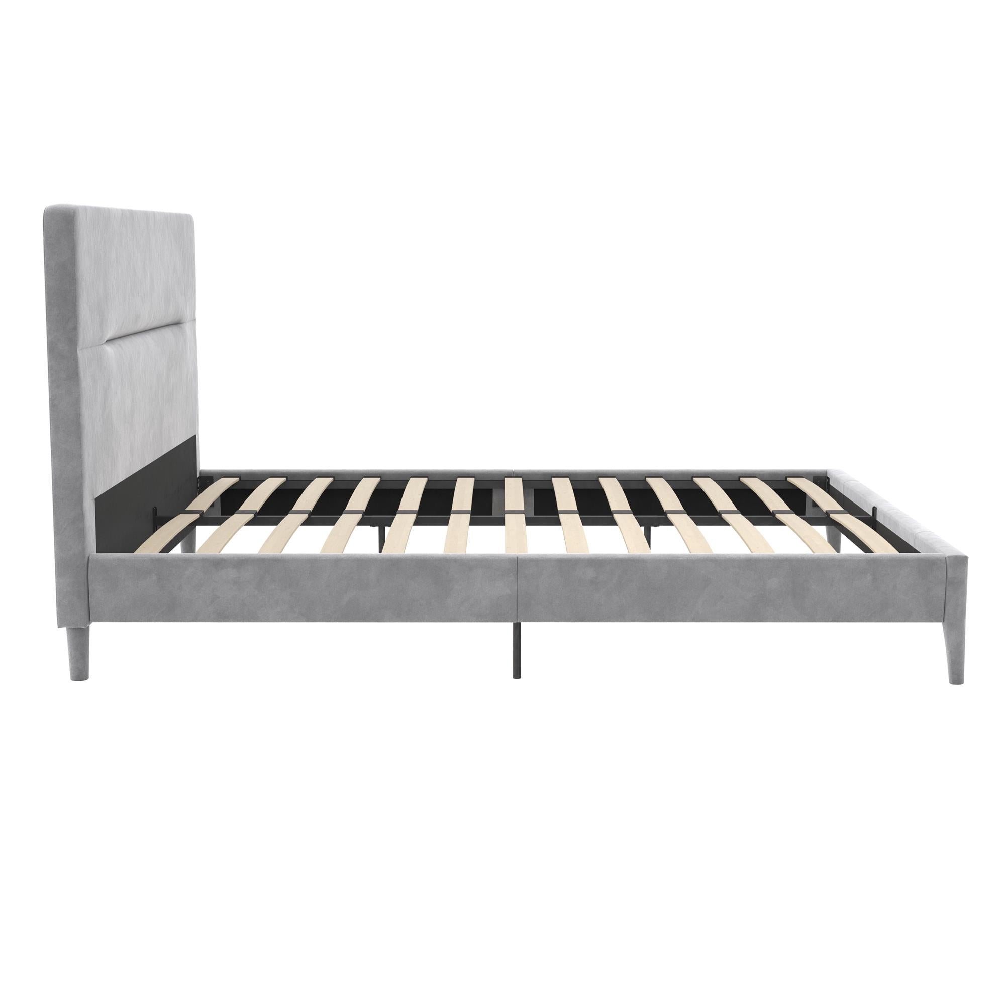 CosmoLiving Westerleigh Upholstered Bed, Queen, Light Gray Velvet